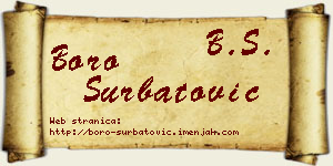 Boro Šurbatović vizit kartica